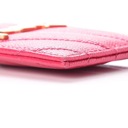 Saint Laurent Grain De Poudre Matelasse Chevron Monogram Credit Card Case Fresh Fuxia 9 of 11