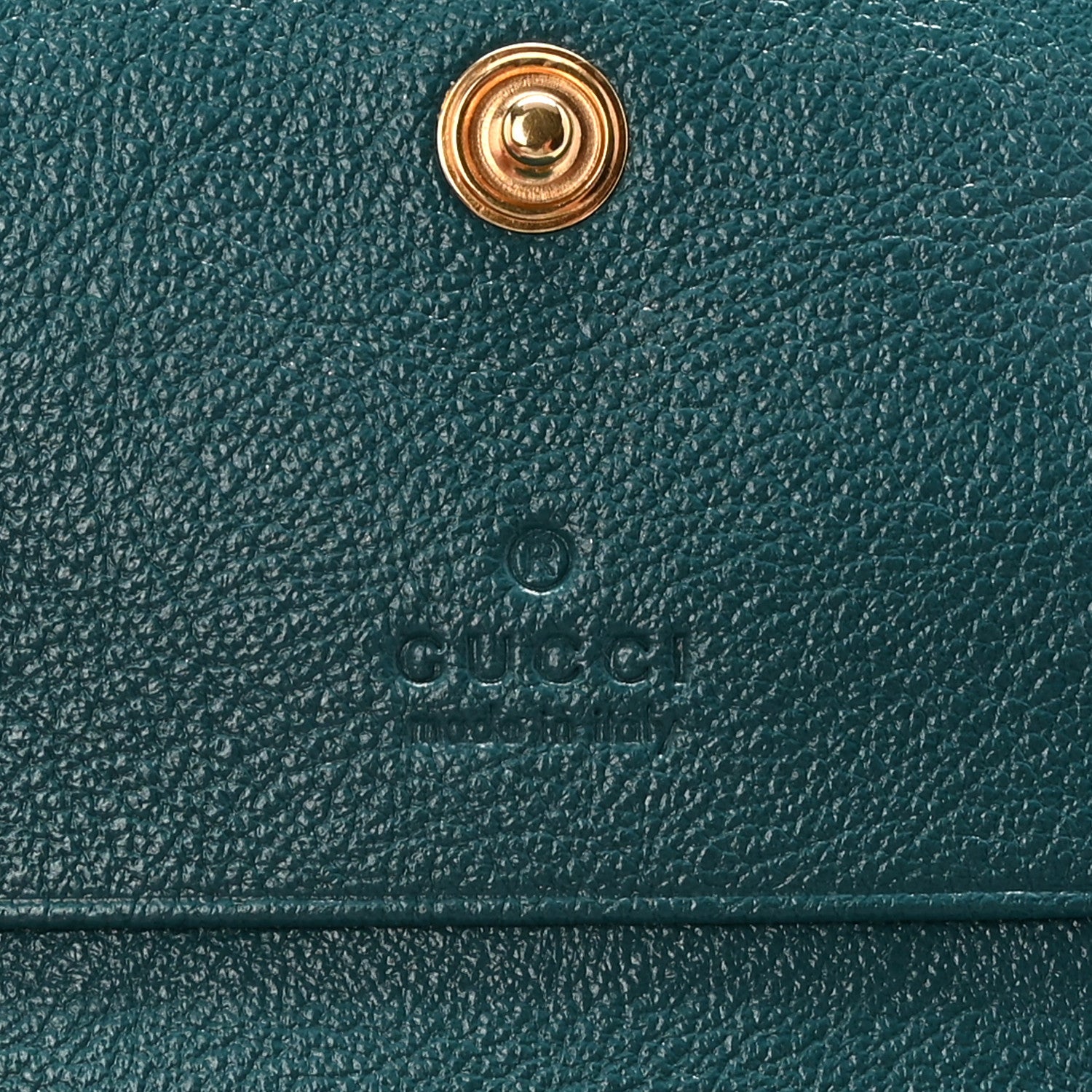 Gucci Azalea Calfskin Enamel Matelasse Diagonal Torchon GG Marmont Card Case Imperial Blue Pavone 6 of 6