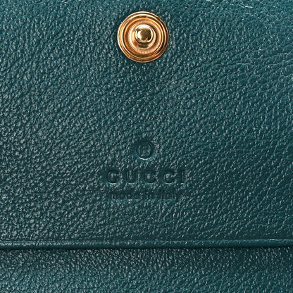Gucci Azalea Calfskin Enamel Matelasse Diagonal Torchon GG Marmont Card Case Imperial Blue Pavone 6 of 6