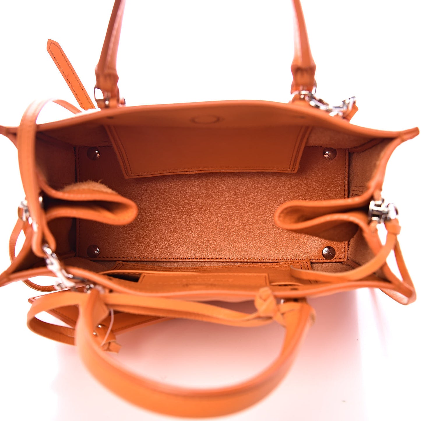 Calfskin Papier Mini A4 Zip Around Tote Orange