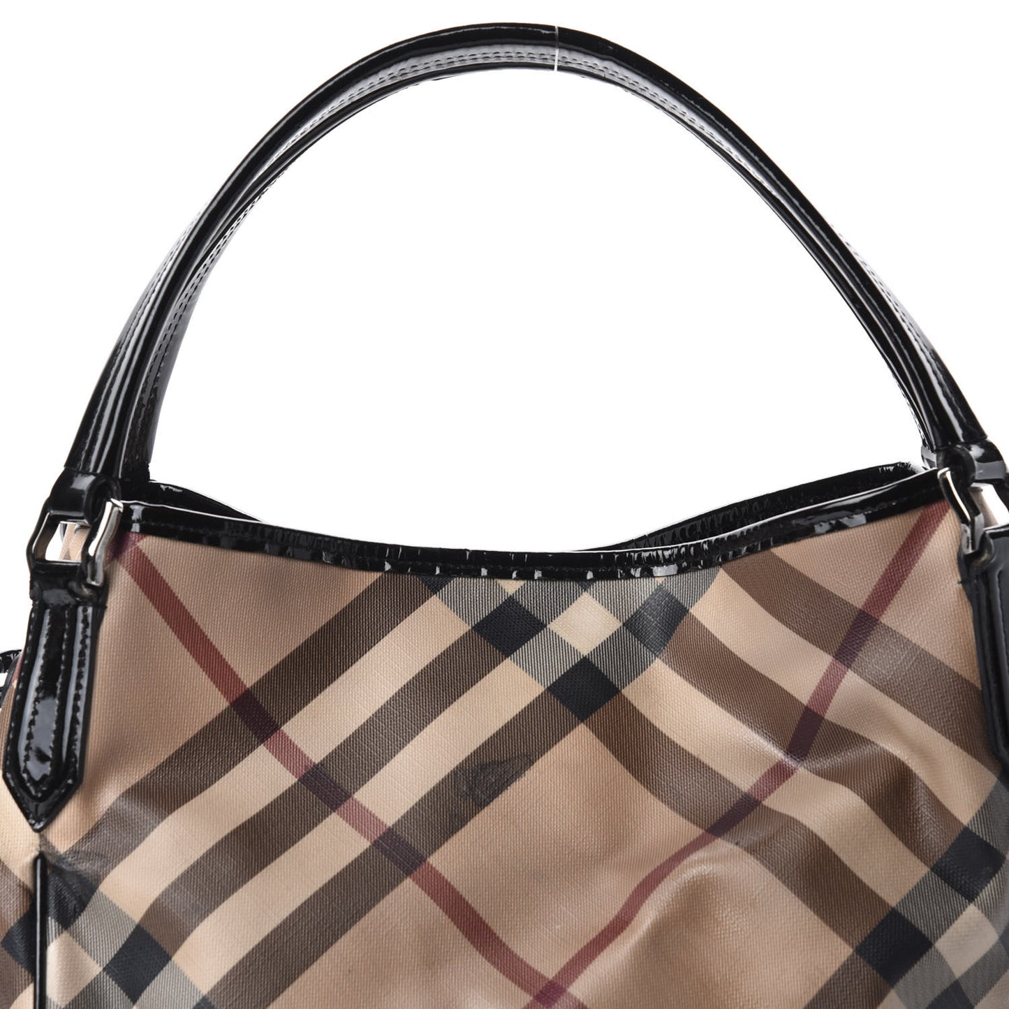 Patent Nova Check Small Bilmore Tote Black