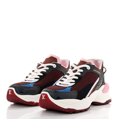 Louis Vuitton Mix Materials Suede Calfskin Run 55 Sneakers 41 Burgundy 3 of 10
