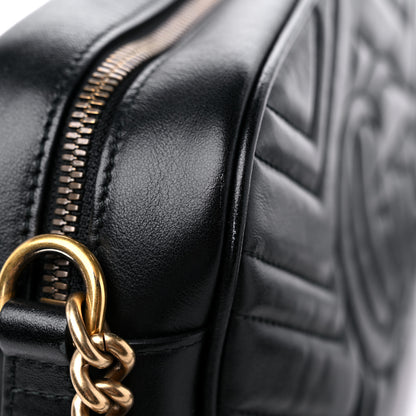 Gucci Calfskin Matelasse Small GG Marmont Chain Shoulder Bag Black 15 of 15