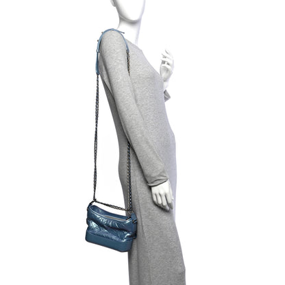 Chanel Iridescent Aged Calfskin Quilted Small Gabrielle Hobo Blue 2 of 11