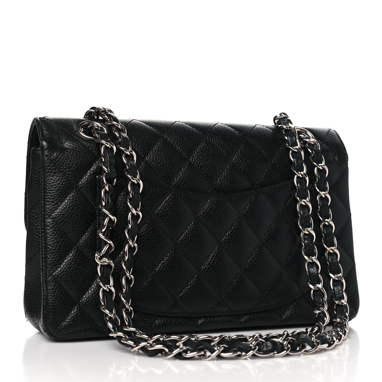 Caviar Quilted Small Double Flap Black