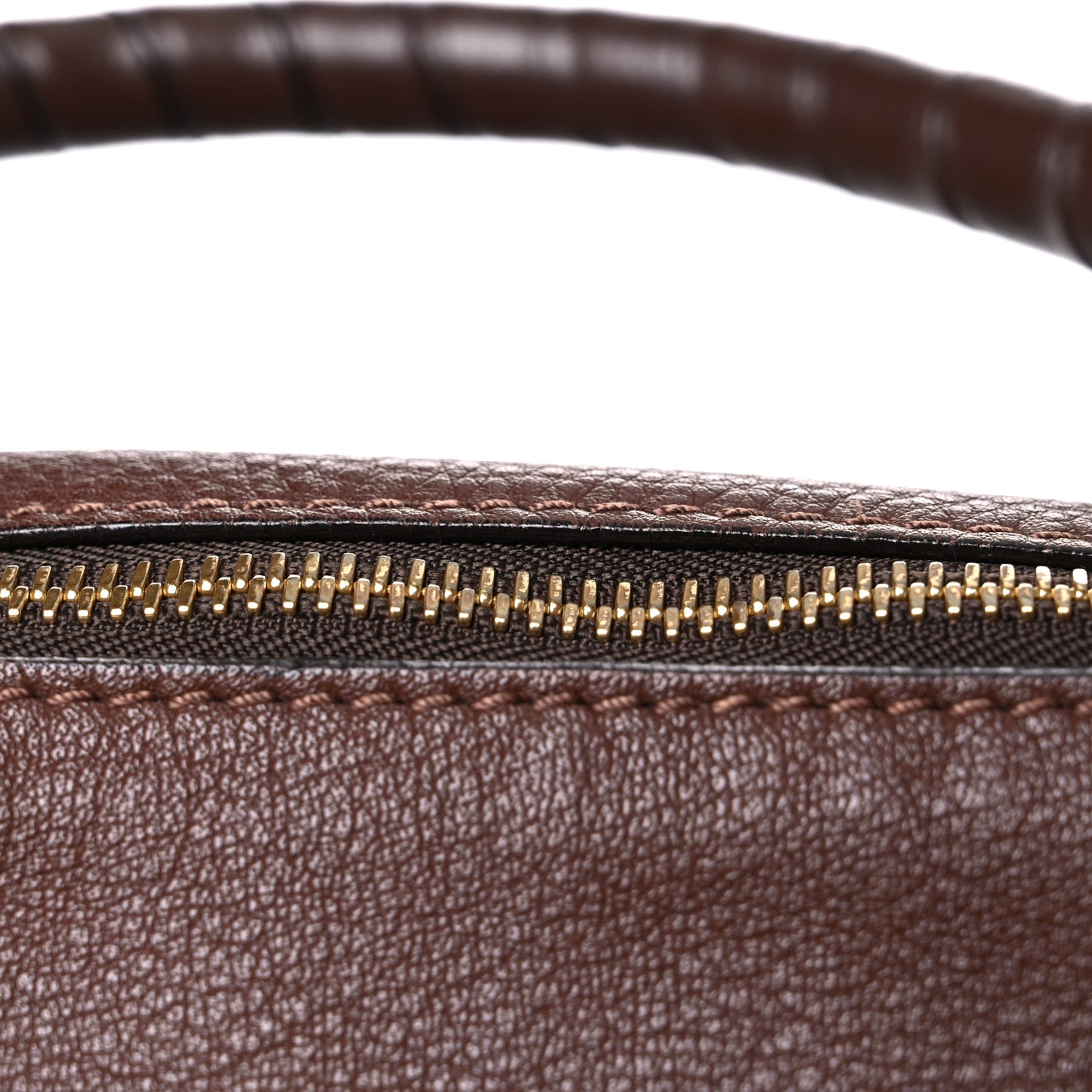 Calfskin Large Marcie Satchel Brown Seed
