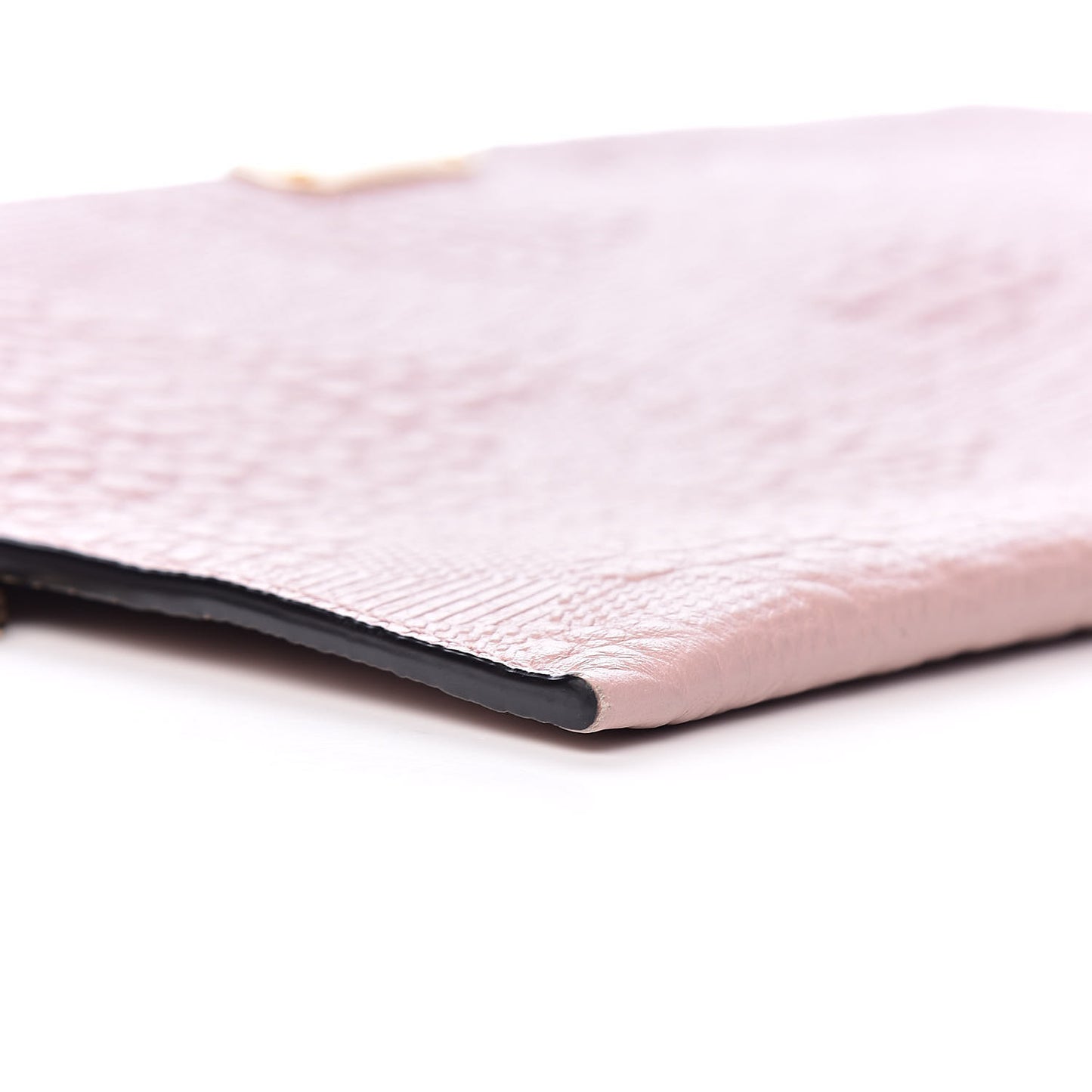 Signature Grain Calfskin Check Embossed Peyton Crossbody Clutch Bag Pale Orchid