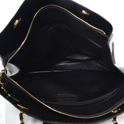 Chanel Calfskin Stitched XL Weekender Black 7 of 14