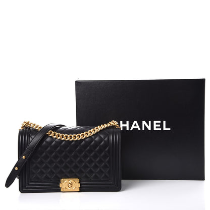 Chanel Lambskin Quilted New Medium Boy Flap Black 11 of 11