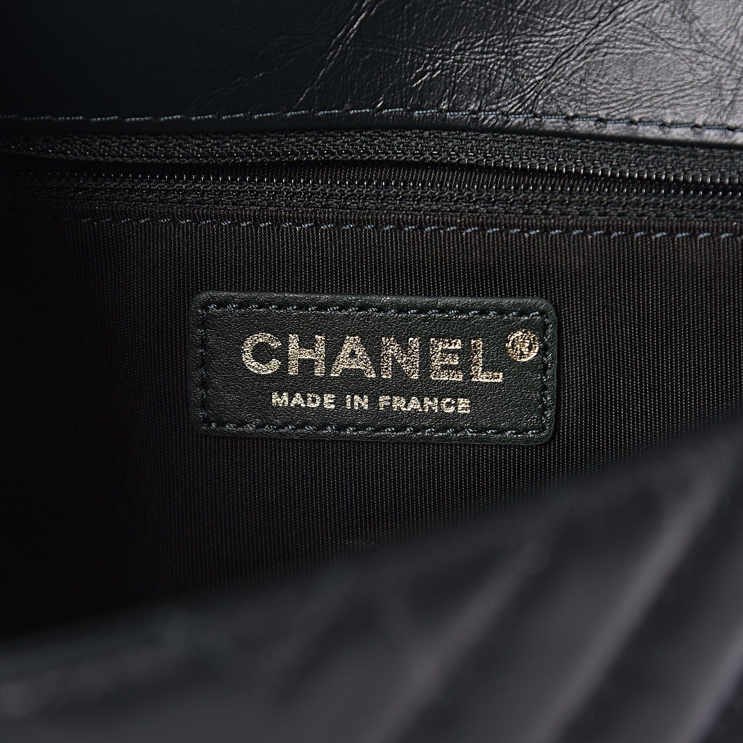 Calfskin Chevron Quilted Top Handle Flap Green