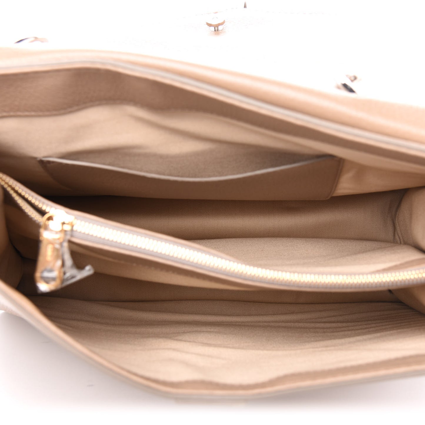 Grained Deerskin Shiny Calfskin Large Aby Day Shoulder Bag Motty Grey