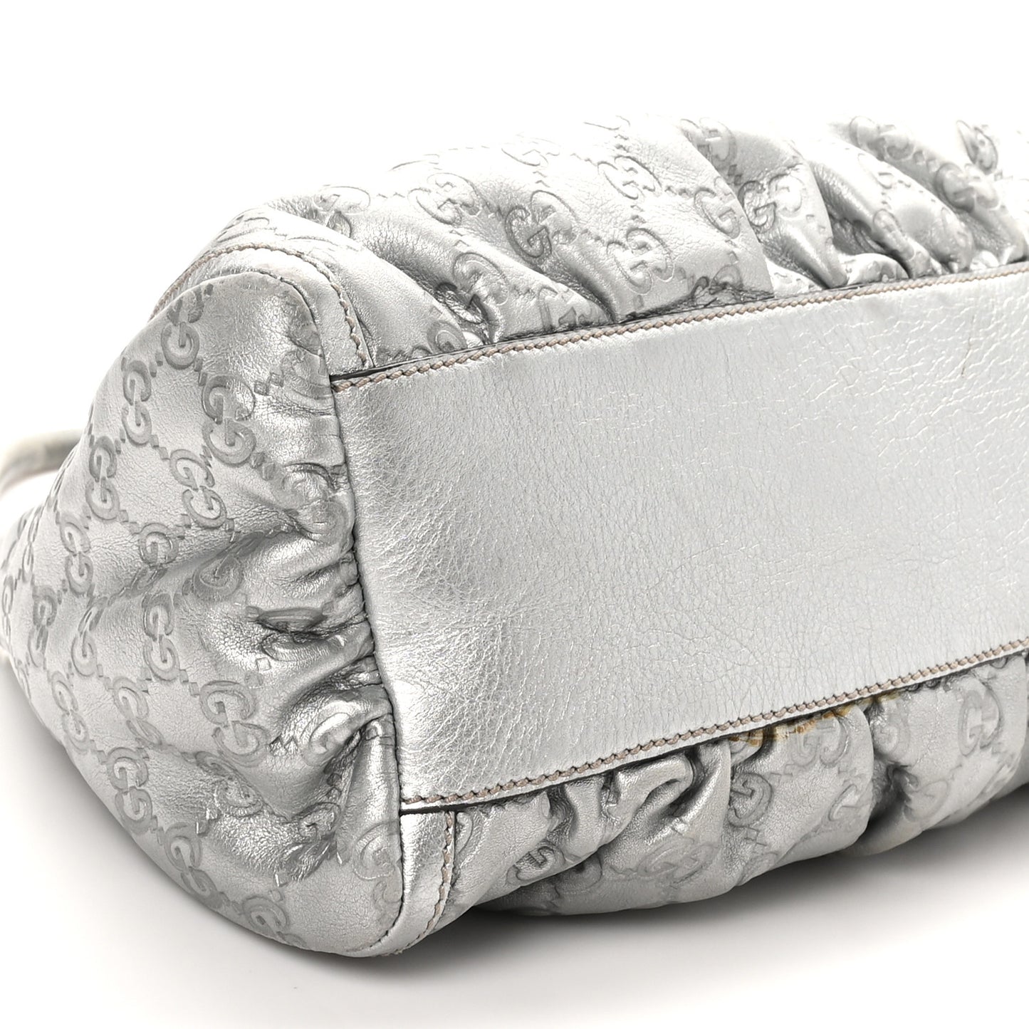 Metallic Guccissima Medium D Gold Hobo Silver