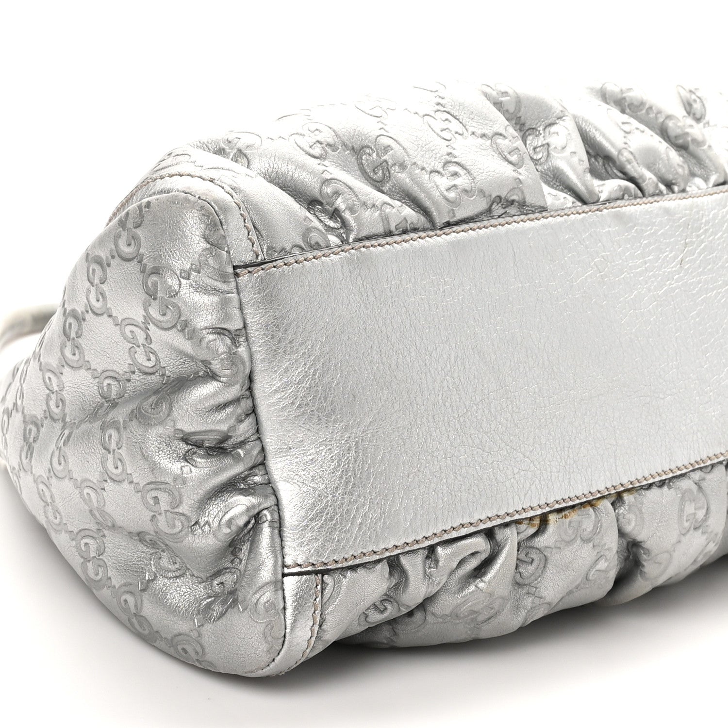 Gucci Metallic Guccissima Medium D Gold Hobo Silver 9 of 12