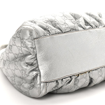 Gucci Metallic Guccissima Medium D Gold Hobo Silver 9 of 12
