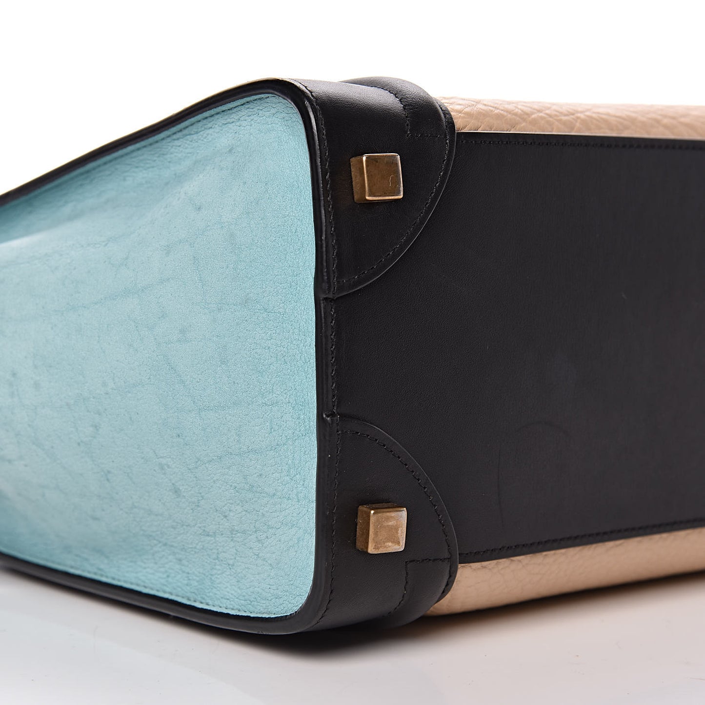 Drummed Calfskin Nubuck Micro Tri-Color Luggage Antarctic