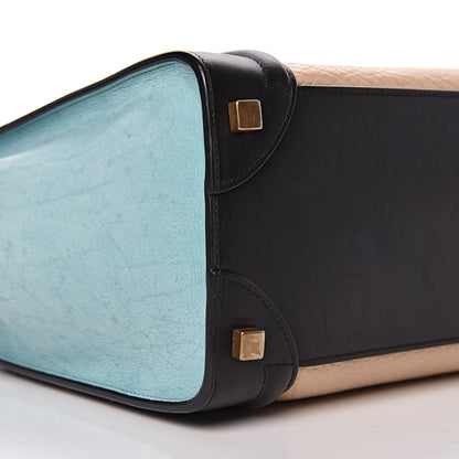 Celine Drummed Calfskin Nubuck Micro Tri-Color Luggage Antarctic 10 of 11