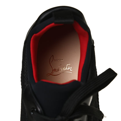 Christian Louboutin Calfskin Tisse Serre Patent Neoprene Aurelien Flat Sneakers 40 Black 9 of 13