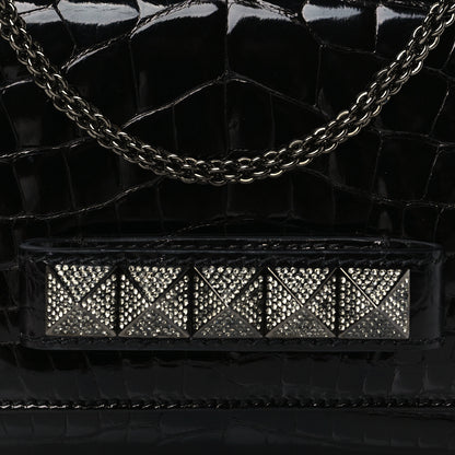 Valentino Garavani Crocodile Crystal Encrusted Studs Va Va Voom Shoulder Bag Black 6 of 8