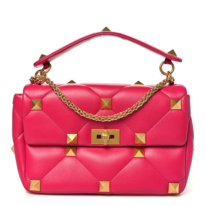 Valentino Garavani Nappa Large Roman Stud Shoulder Bag Blossom 1 of 9