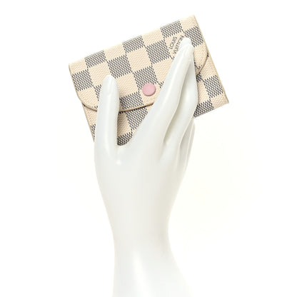 Louis Vuitton Damier Azur Rosalie Coin Purse Rose Ballerine 2 of 7