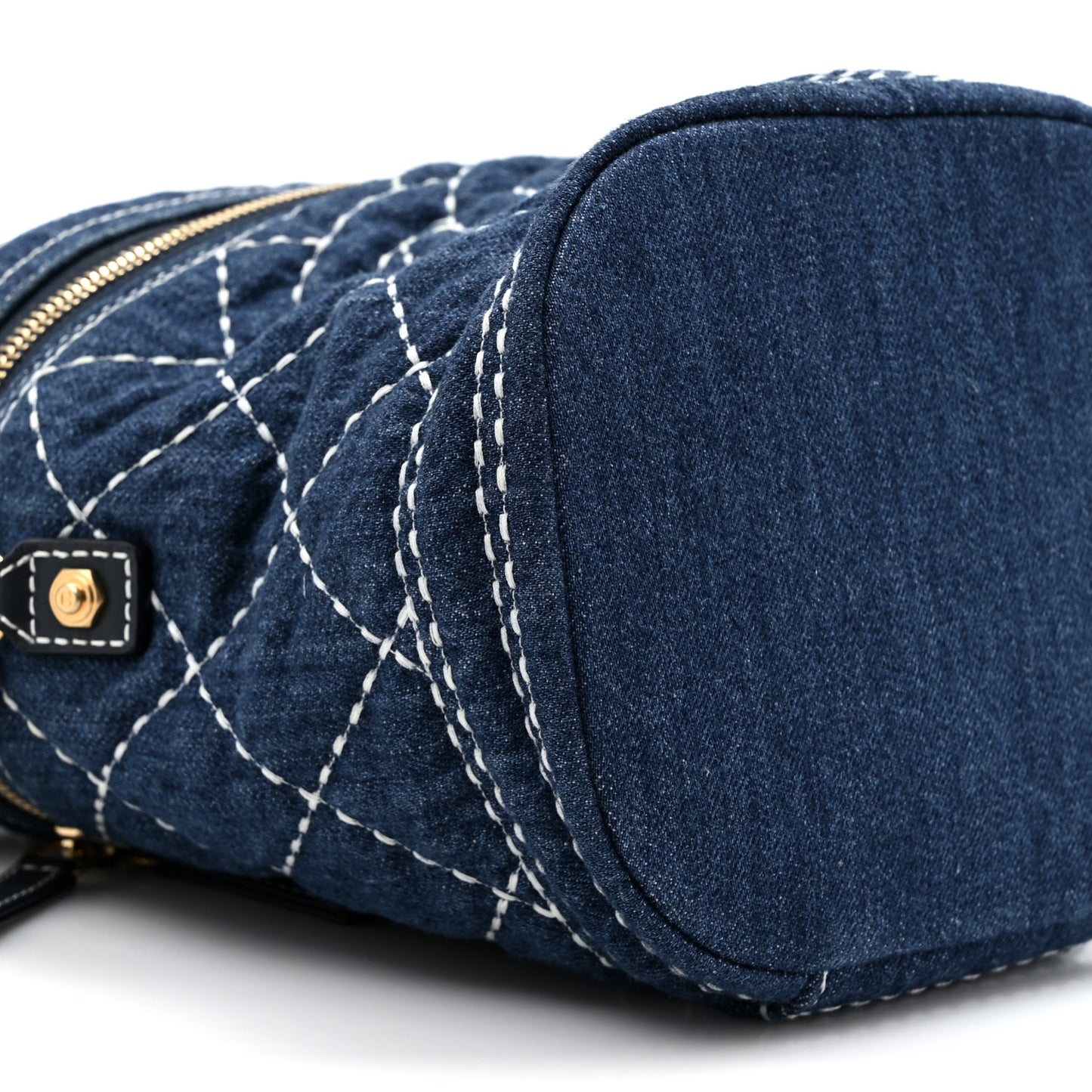Denim Quilted Denim Trip Vanity Cosmetic Case Blue