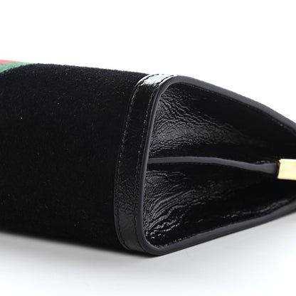 Gucci Suede Patent GG Web Small Ophidia Chain Shoulder Bag Black 7 of 9