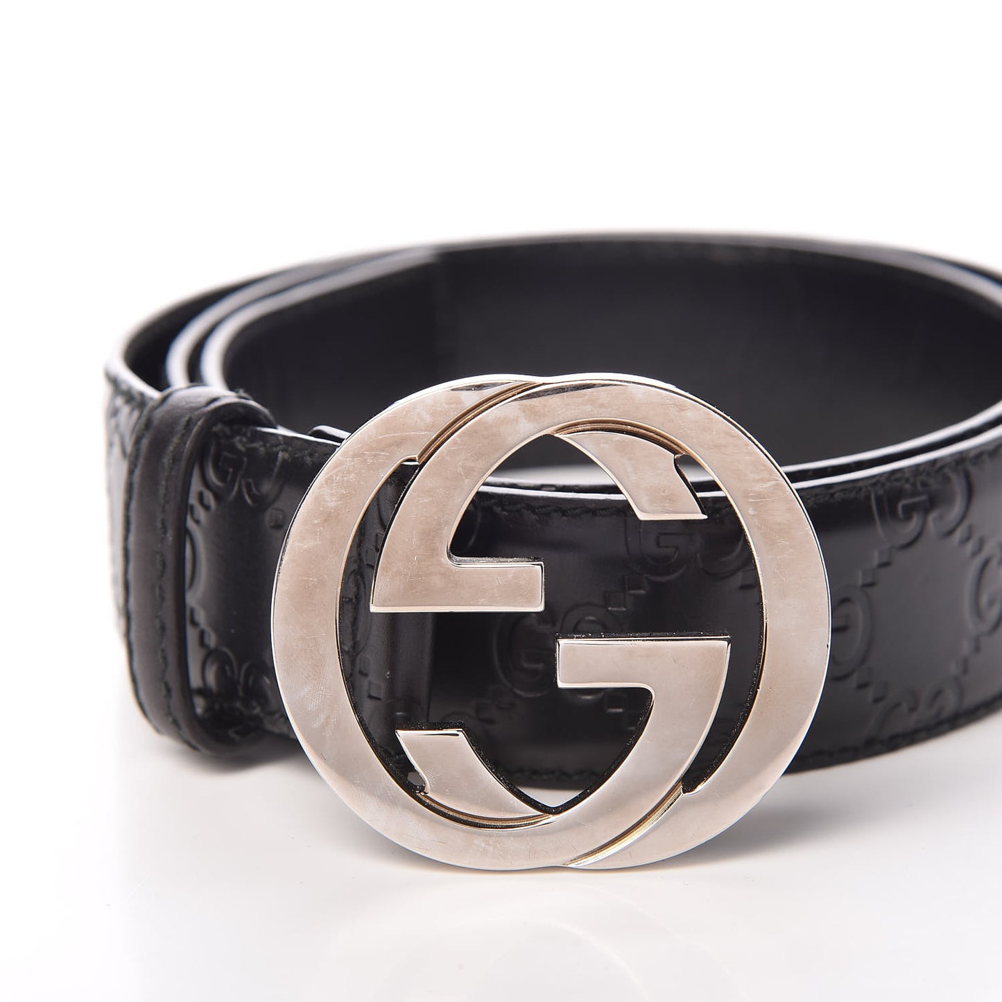 Guccissima Interlocking G Belt 90 36 Black