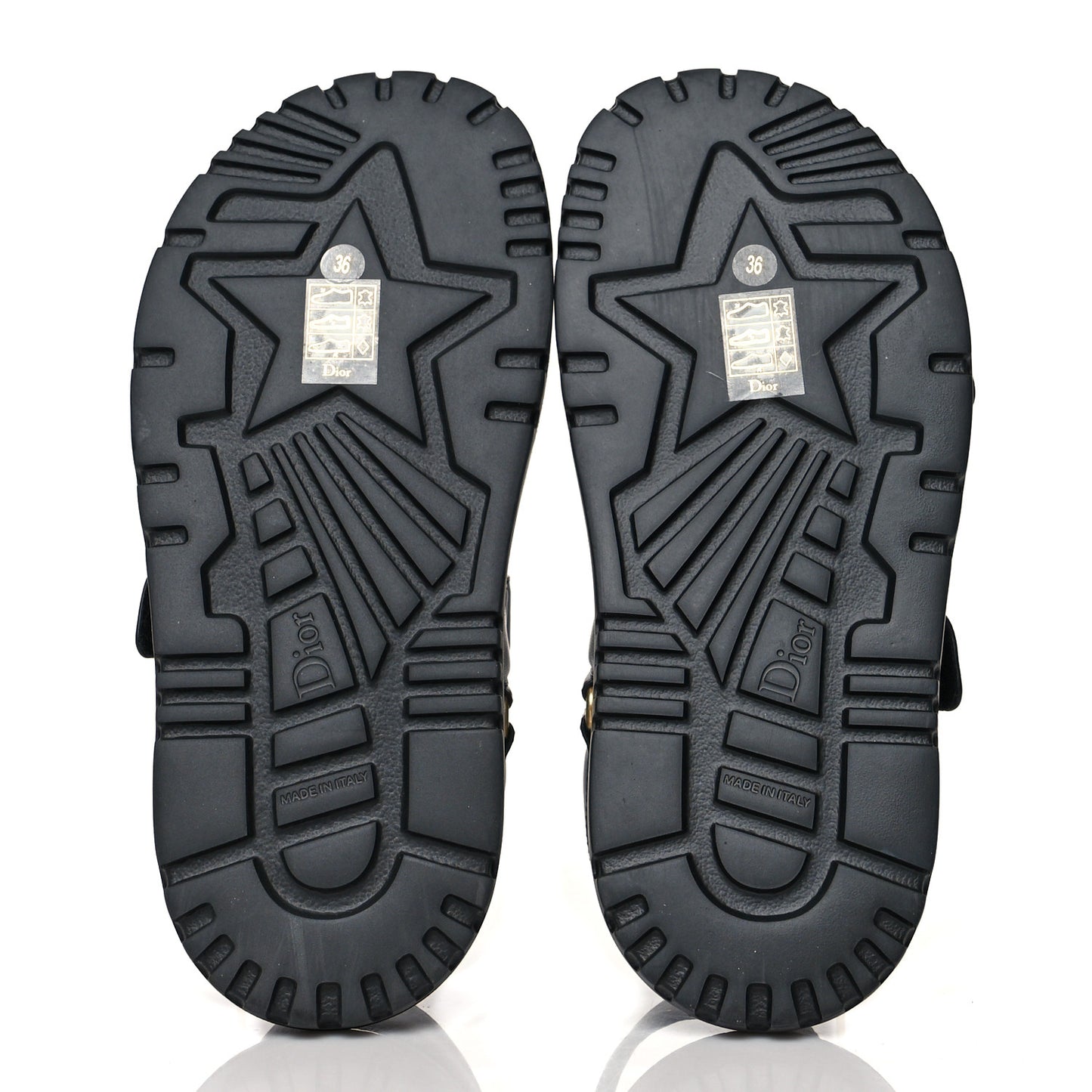 Lambskin Dioract Sandals 36 Black
