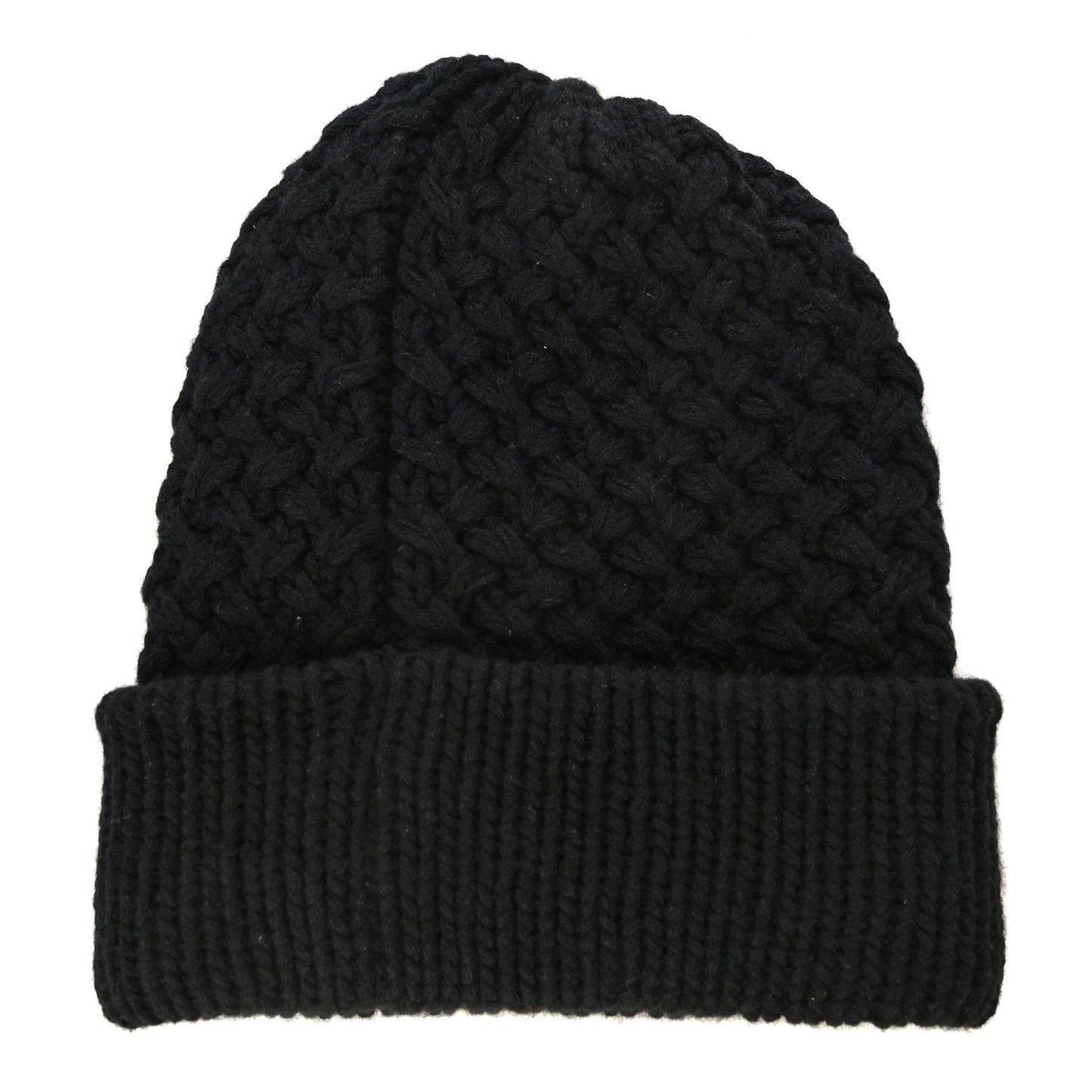 Wool Cashmere CC Beanie Hat Black White