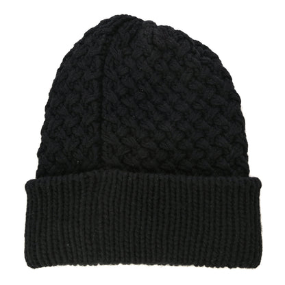 Chanel Wool Cashmere CC Beanie Hat Black White 2 of 8