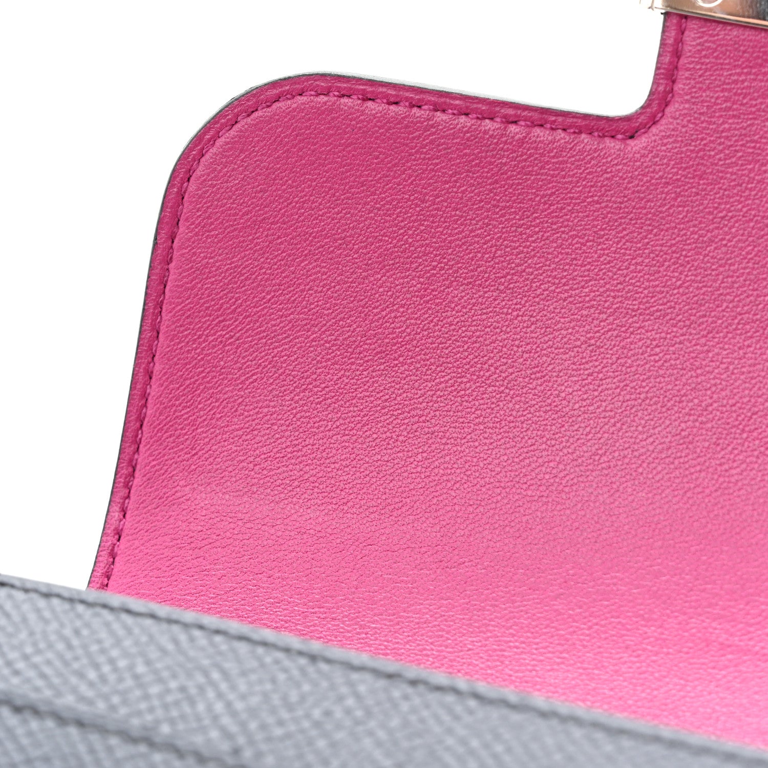 Hermes Epsom Verso Constance Short Wallet Bleu Indigo Rose Pourpre 9 of 10