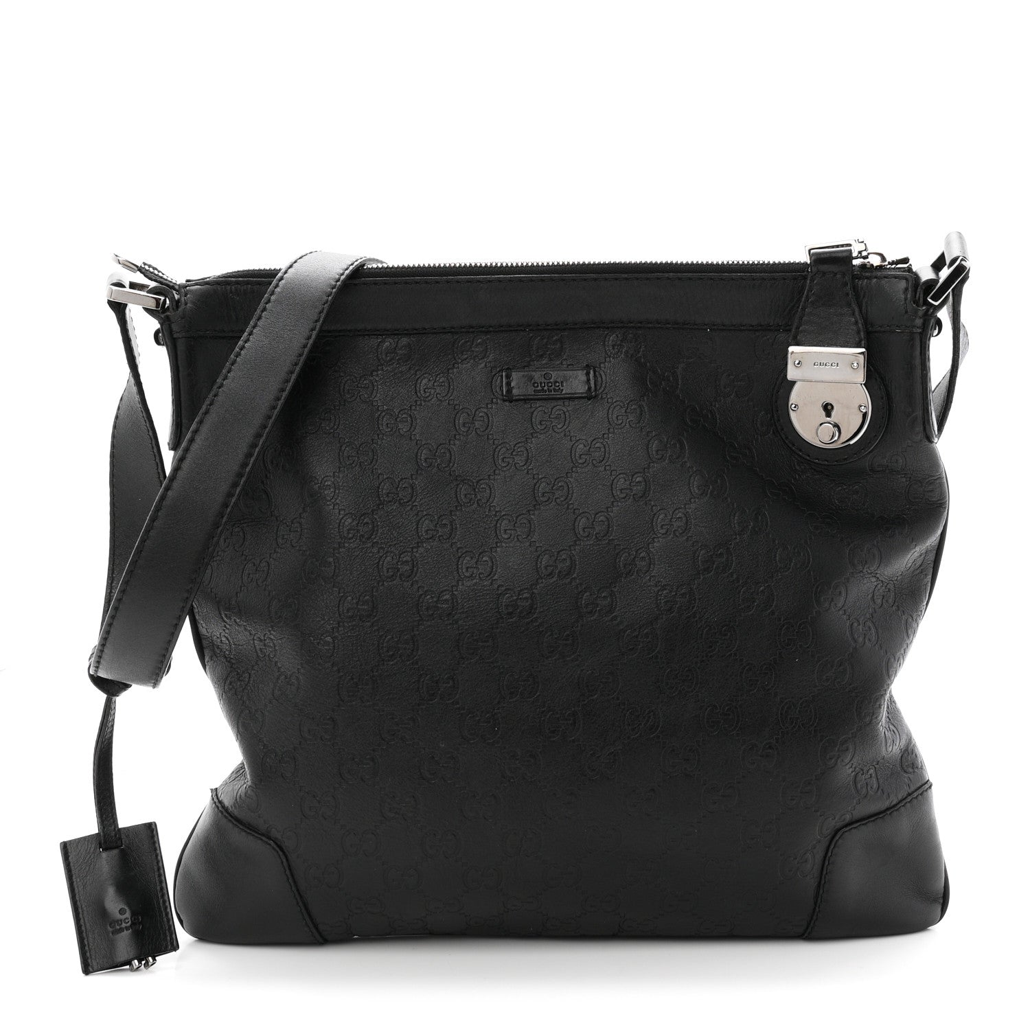 Gucci Guccissima GG Messenger Bag Black 1 of 11