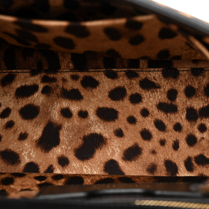 Dolce & Gabbana Calf Hair Leopard Print Small Miss Sicily Satchel Black 5 of 13