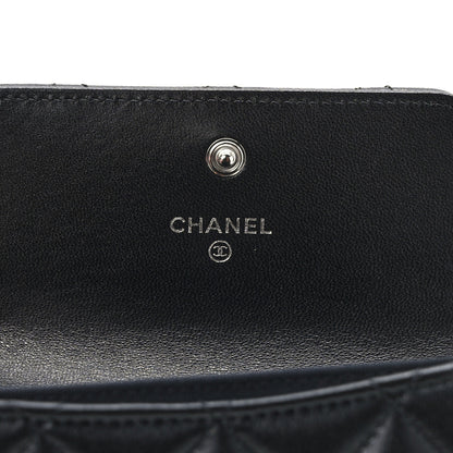 Chanel Lambskin Quilted Flap Baguette Crystal Card Holder Wallet Black 6 of 7