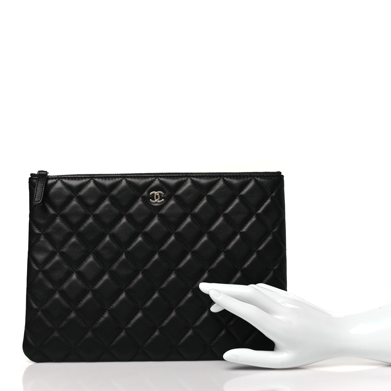Chanel Lambskin Quilted Medium Cosmetic Case Black 2 of 11