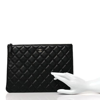 Chanel Lambskin Quilted Medium Cosmetic Case Black 2 of 11