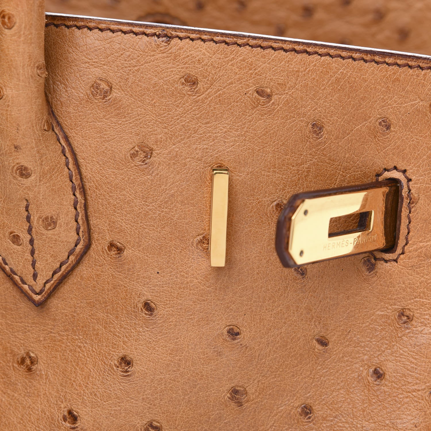 Hermes Ostrich Birkin 35 Gold 17 of 27