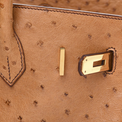 Hermes Ostrich Birkin 35 Gold 17 of 27