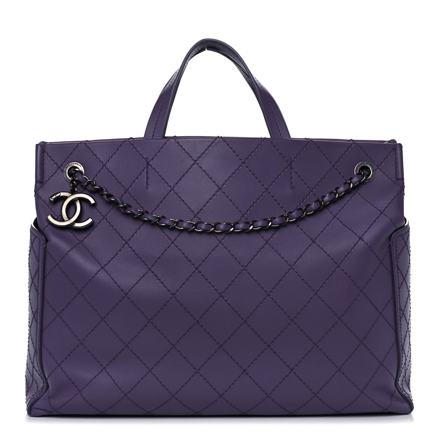 Chanel Calfskin CC Pocket Tote Purple 1 of 14