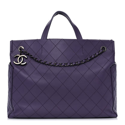 Chanel Calfskin CC Pocket Tote Purple 1 of 14