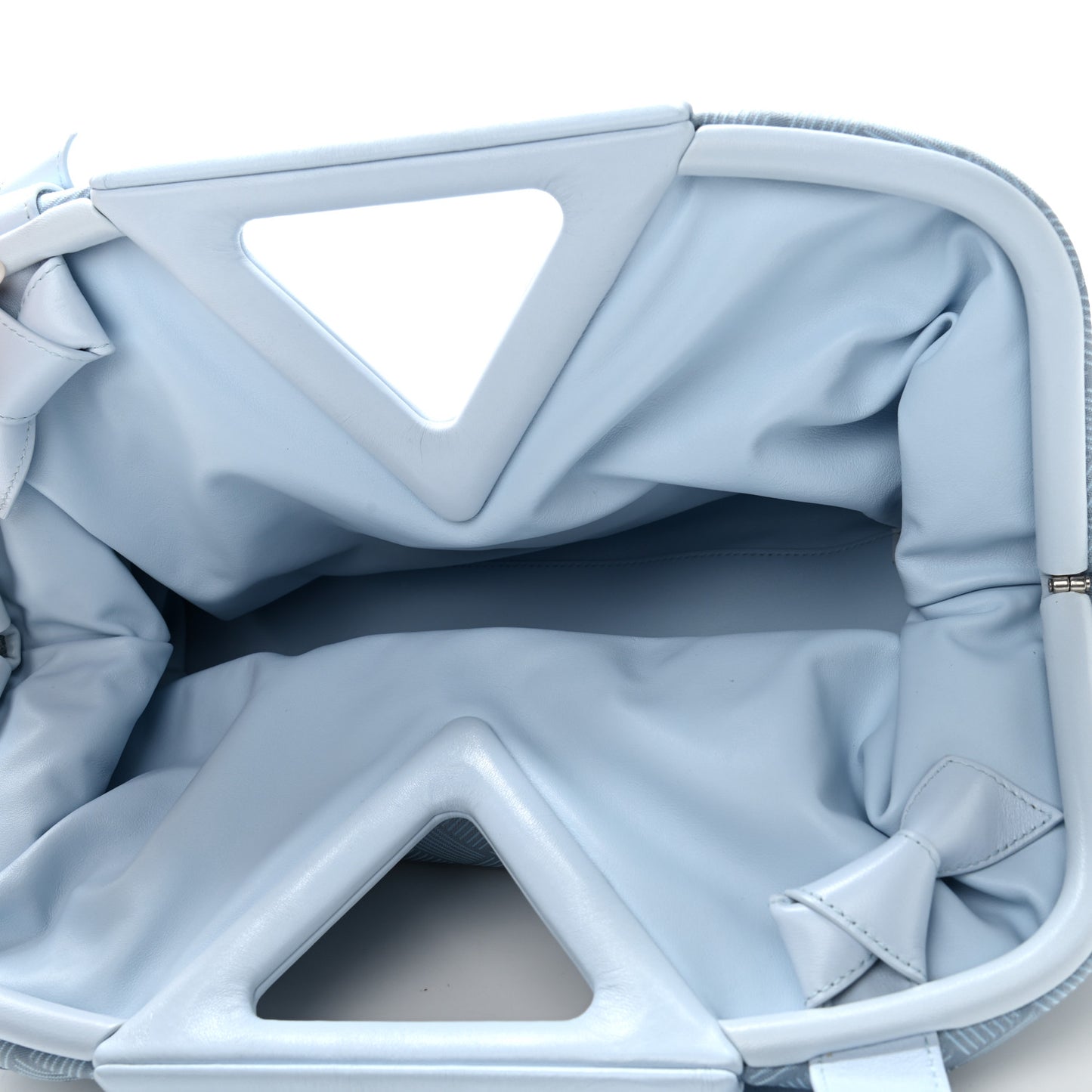 Fabric Intrecciato Small The Point Triangle Bag Light Blue