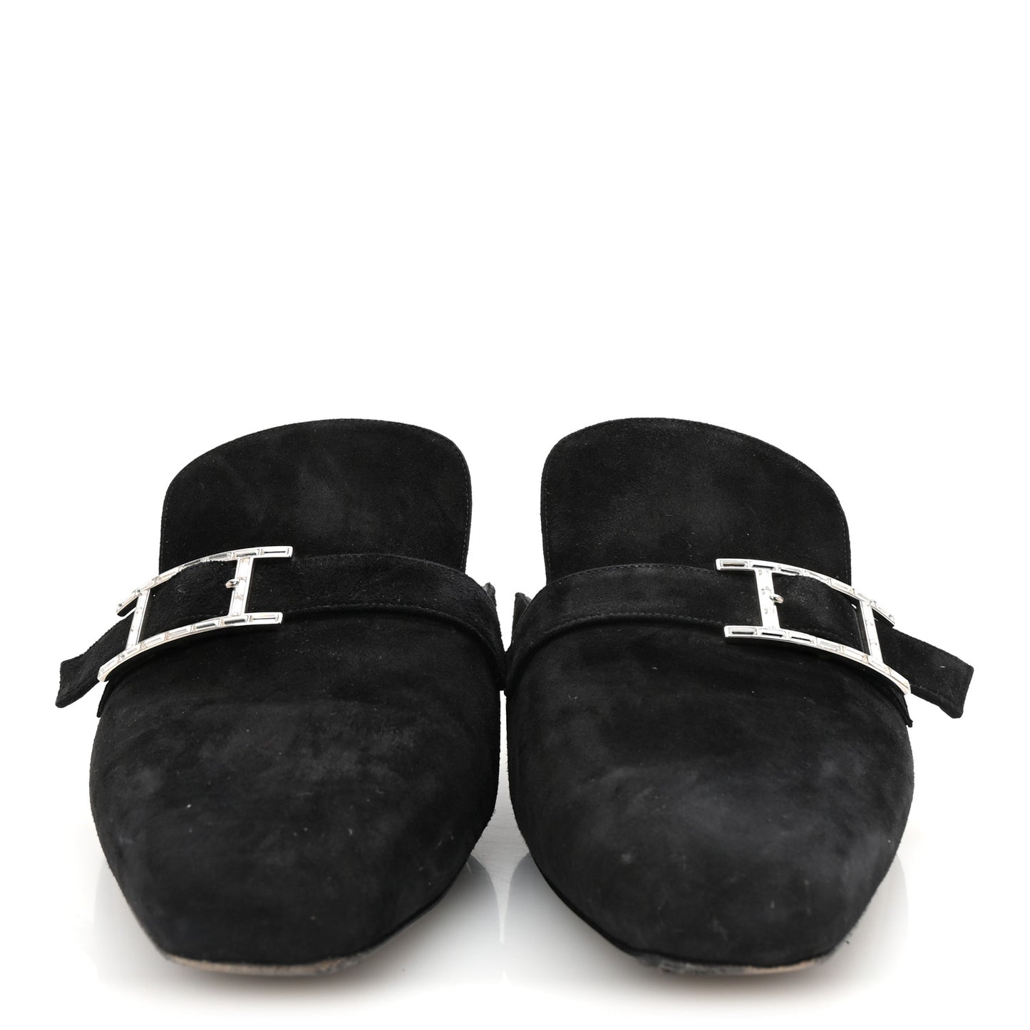 Velvet Goatskin Crystal Beauty Mules 39 Black