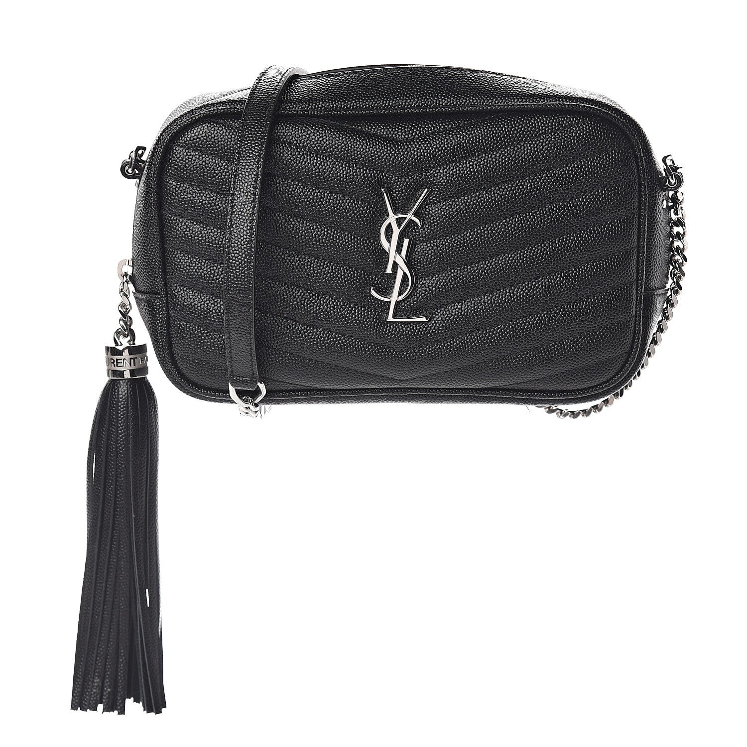 Saint Laurent Grain De Poudre Matelasse Monogram Mini Lou Camera Bag Black 1 of 8