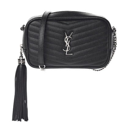 Saint Laurent Grain De Poudre Matelasse Monogram Mini Lou Camera Bag Black 1 of 8