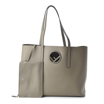 Fendi Vitello Vienna Enamel F is Fendi Shopping Tote Tortora Taupe 1 of 9