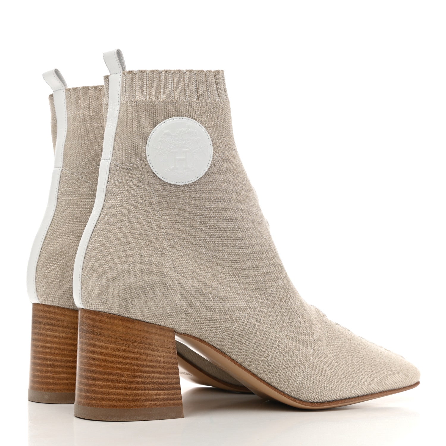 Hermes Knit Calfskin Volver 60 Ankle Boots 39.5 Nocciola 4 of 9