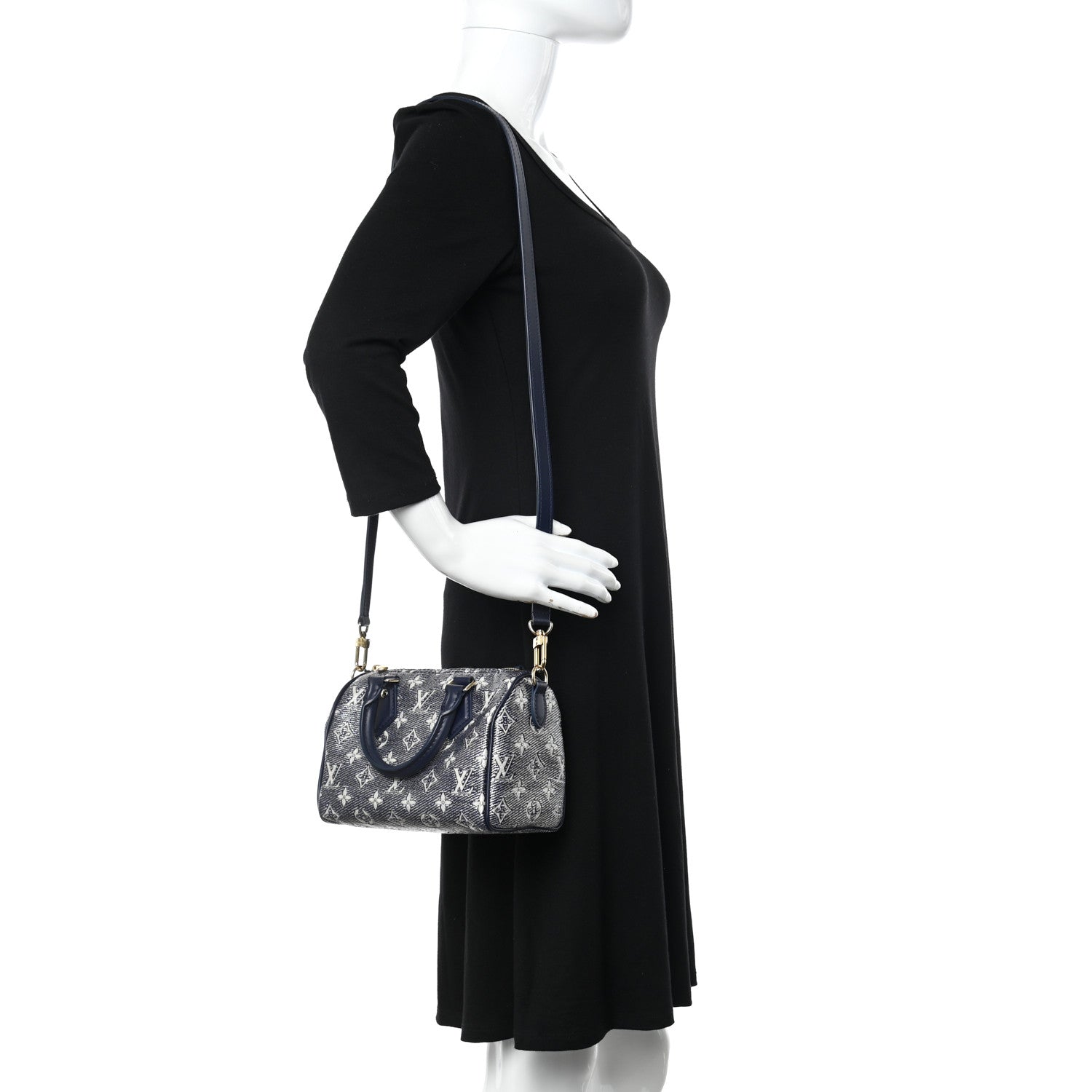 Louis Vuitton Monoglam Speedy Bandouliere 20 Blue 2 of 9