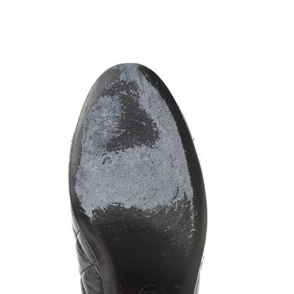 Chanel Aged Calfskin Quilted Cap Toe Ballerina Flats 36 Black 11 of 15