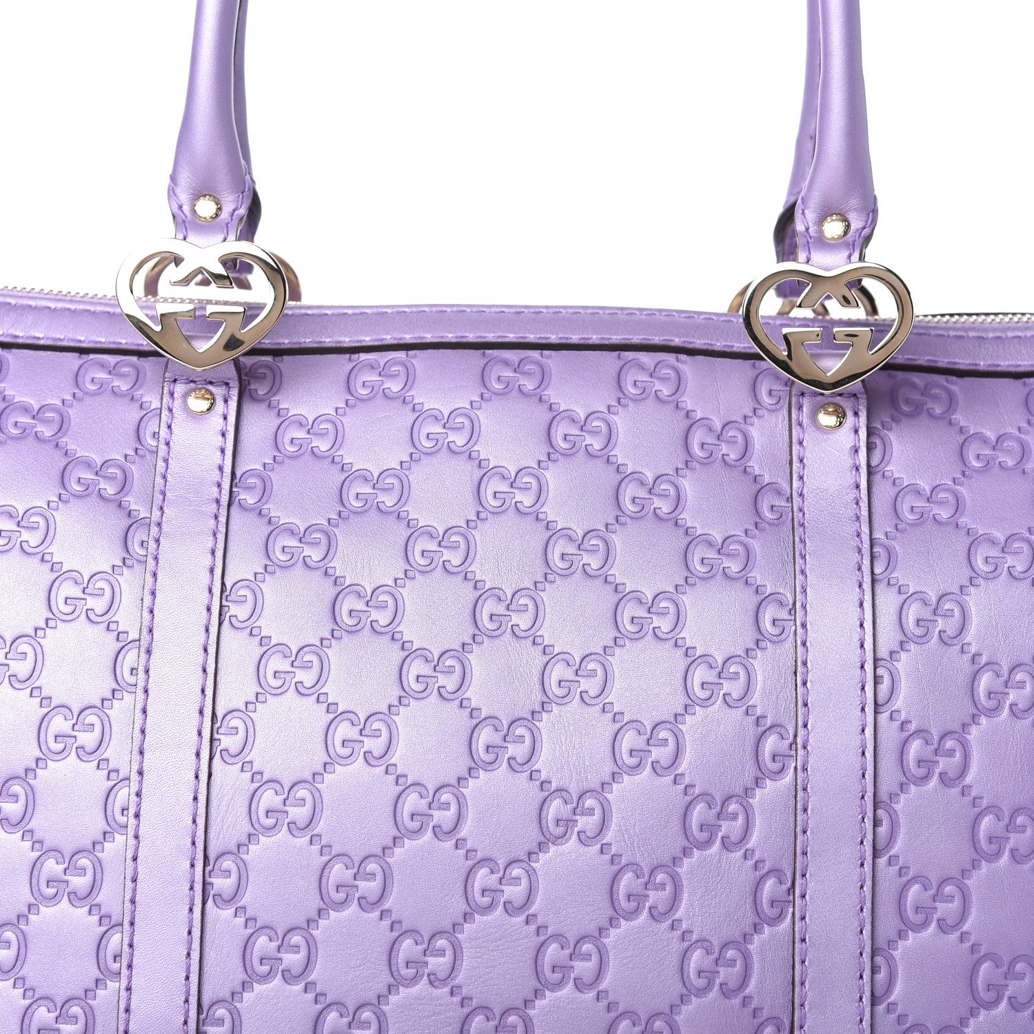 Gucci Metallic Guccissima Lovely Heart Tote Purple 10 of 10