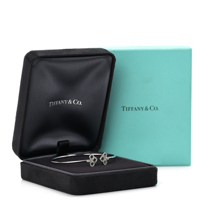 Tiffany 18K White Gold Diamond Fleur De Lis Wire Bracelet 4 of 4